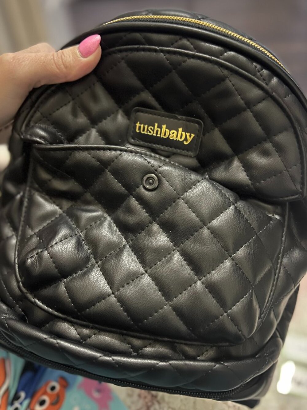Tushbaby Leather Hip Carrier Black & Gold